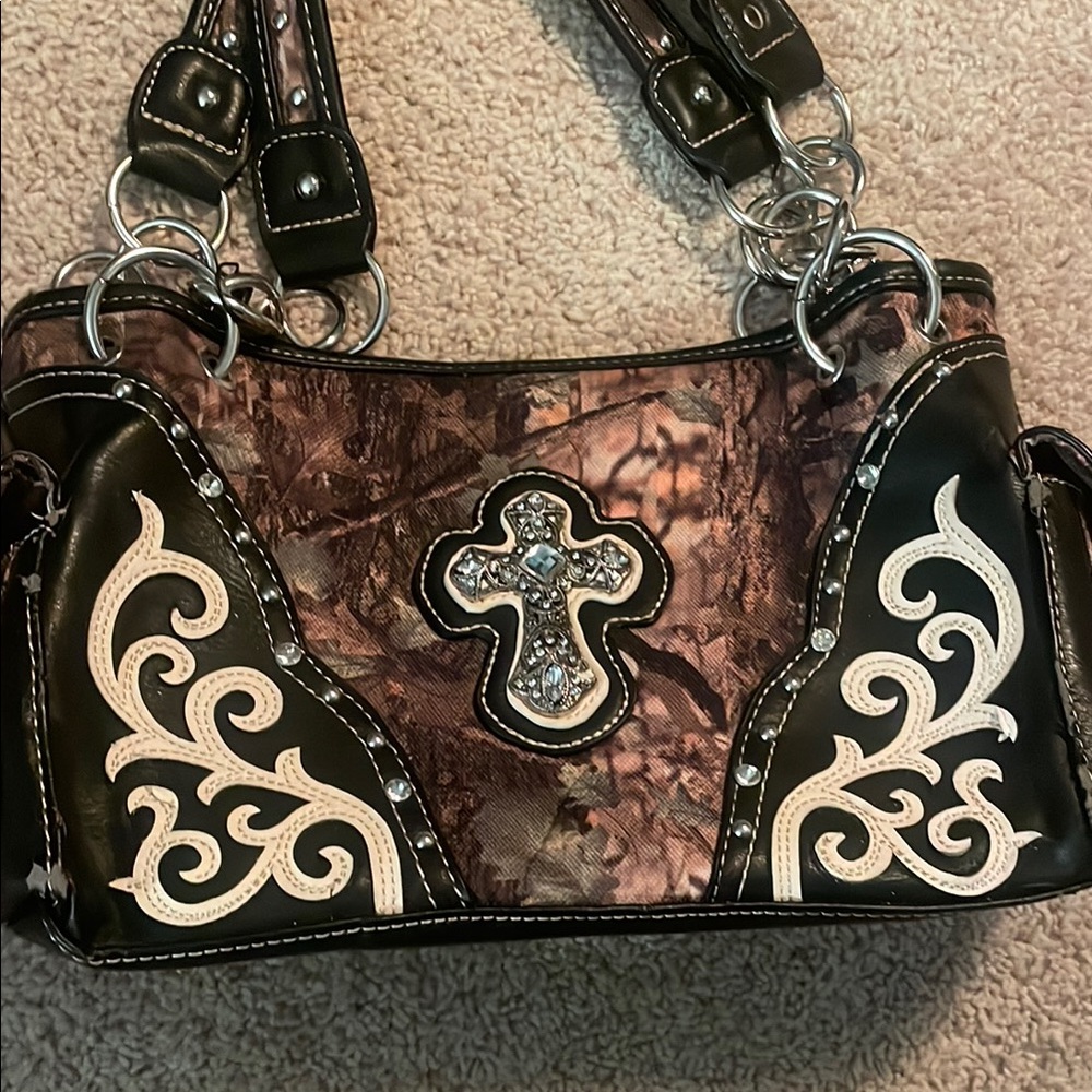 Camouflage Bling Embellished Women's Bag - Picture 4 of 12